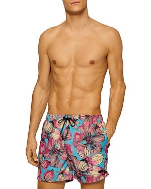 Boss Paintfish Floral Print Swim Trunks