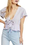 Free People Knot Me Tie-front Top