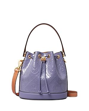 Tory Burch T Monogram Patent Embossed Bucket Bag
