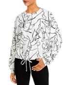 Tee Tahari Printed Drawstring Sweatshirt