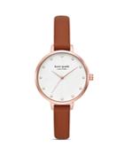Kate Spade New York Metro Brown Leather Strap Watch, 34mm