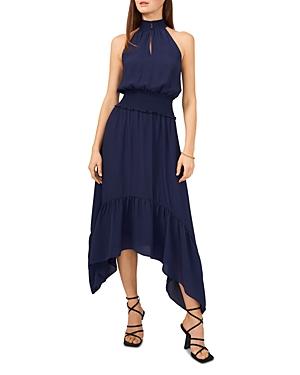 1.state Smocked Mock Neck Midi Dress