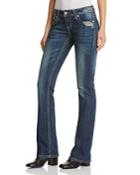 Grace In Sequin Embroidered Jeans In Medium Blue - Compare At $79