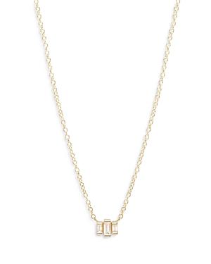Zoe Lev 14k Yellow Gold Diamond Baguette Pendant Necklace, 16
