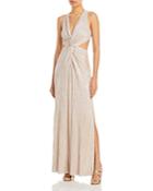 Aqua Twist Front Evening Gown