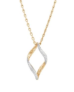 John Hardy 18k Yellow Gold Classic Chain Pave Diamond Twist Pendant Necklace, 16