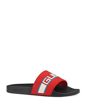 Gucci Men's Stripe Logo Slide Sandals
