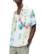 Allsaints Kamakou Tropical Print Regular Fit Button Down Camp Shirt