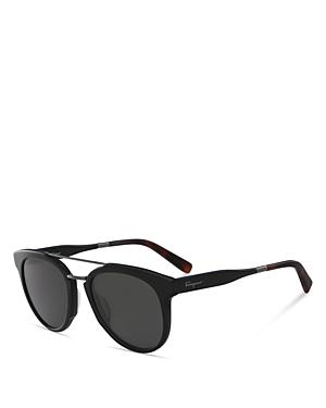 Salvatore Ferragamo Top Bar Round Sunglasses, 55mm