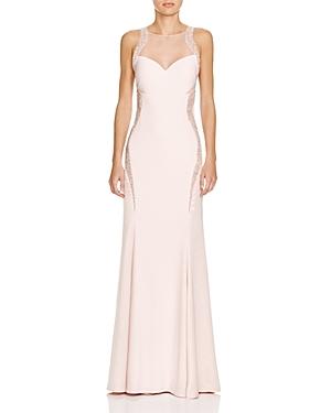 Mignon Embellished Illusion Neck Gown