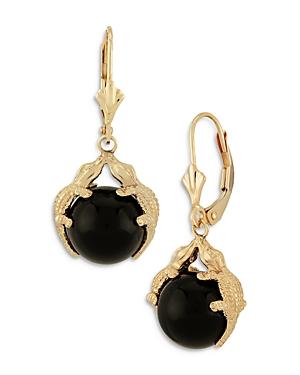 Bloomingdale's Onyx Alligator Drop Earrings In 14k Yellow Gold - 100% Exclusive