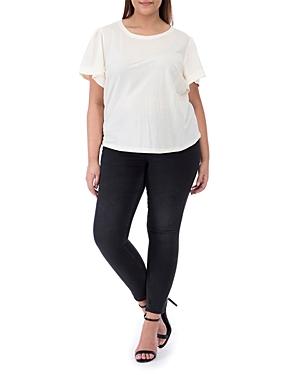 B Collection By Bobeau Curvy Ava Embroidered Stripe Top