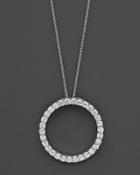Roberto Coin 18k White Gold And Diamond Large Circle Necklace, 16