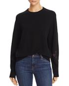 Aqua Cashmere Heart Embroidered Sweater - 100% Exclusive