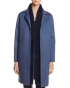 Maximilian Furs Wool & Cashmere Coat With Detachable Mink Fur Vest