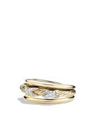 David Yurman X Ring With Diamonds In 18k Yellow Gold