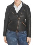 Marina Rinaldi X Ashley Graham Ebanista Leather Moto Jacket