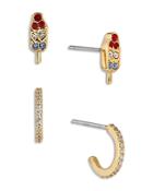 Nadri Ajoa Cubic Zirconia Popsicle Stud Earrings & Hoop Earrings, Set Of 2