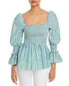 Cinq A Sept Adly Cotton Smocked Top