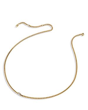 Nadri Zoe Cubic Zirconia Mini Curb Chain Collar Necklace In 18k Gold Plated, 16-18