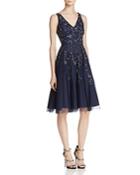 Adrianna Papell Embellished Fit-and-flare Dress