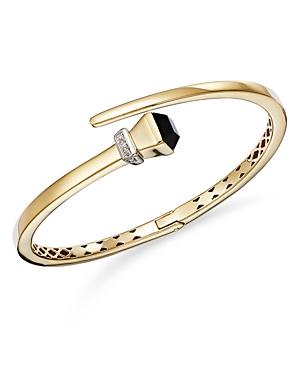 Alberto Amati 14k Yellow Gold Onyx & Diamond Ring Bypass Bangle Bracelet