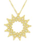 Roberto Coin 18k Yellow Gold Roman Barocco Diamond Starburst Pendant Necklace, 16-18