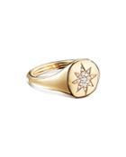 David Yurman Cable Collectibles Compass Mini Pinky Ring In 18k Gold With Diamonds
