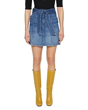 Jonathan Simkhai Kennie Tie Waist Denim Mini Skirt