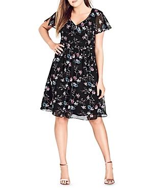 City Chic Sweet Jasmine Floral Print Dress