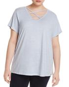 Marc New York Performance Plus Short-sleeve Marled Strappy-neck Tee