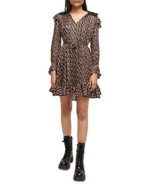 Maje Printed Belted Dress