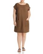 Eileen Fisher Plus Textured Patch-pocket Shift Dress