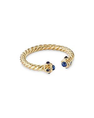 David Yurman 18k Yellow Gold Renaissance Blue Sapphire Ring