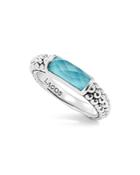 Lagos Sterling Silver Maya Escape Turquoise Doublet Stackable Ring