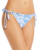 Shoshanna Printed Ruffled Side Tie Bikini Bottom