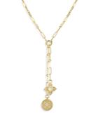Roberto Coin 18k Yellow Gold Venetian Princess Diamond Flower & Disc Pendant Y Necklace, 15