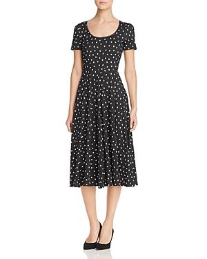 Three Dots Dot Print Midi Dress