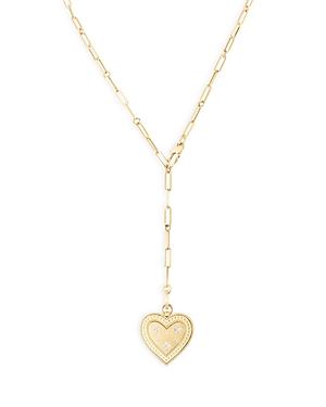 Roberto Coin 18k Yellow Gold Venetian Princess Diamond Heart Lariat Necklace, 19