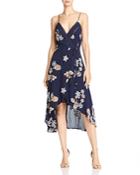 Joa Floral-embroidered High/low Midi Dress