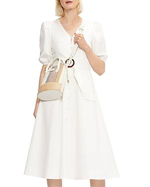 Ted Baker Puff Sleeve Belted Midi Dress