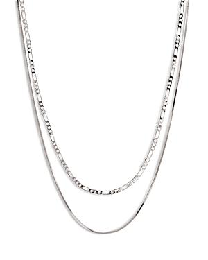 Luv Aj Cecilia Layered Chain Necklace In Silver Tone, 16-18