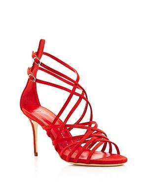 Giuseppe Zanotti Cage Suede Strappy High Heel Sandals