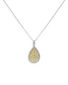 Bloomingdale's White & Yellow Diamond Cluster Pendant Necklace In 14k White & Yellow Gold - 100% Exclusive
