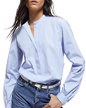 The Kooples Striped Banded Collar Shirt