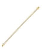 Adinas Jewels Princess Cut Cubic Zirconia Tennis Bracelet In Gold Tone Sterling Silver
