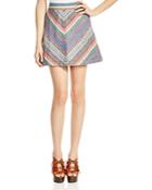 Free People Yours Truly Chevron Mini Skirt