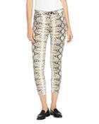 Hudson Barbara High-rise Ankle Skinny Jeans In Tan Python
