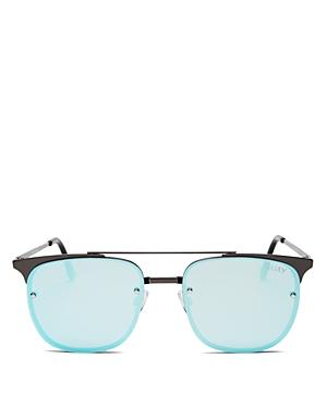 Quay Private Eyes Mirrored Aviator Sunglasses, 49mm