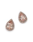 Bloomingdale's Morganite Teardrop & Diamond Stud Earrings In 14k Rose Gold -100% Exclusive